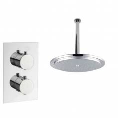 Tugela Chrome Effect Thermostatic Shower Mixer Kit with 290mm Round Head 