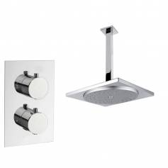 Tugela Chrome Effect Thermostatic Shower Mixer Kit with 290mm Square Head 