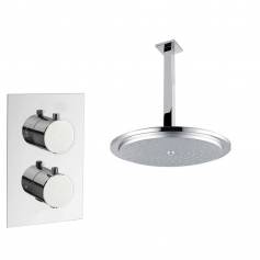 Tugela Chrome Effect Thermostatic Shower Mixer Kit with 290mm Round Head 