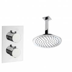 Tugela Chrome Effect Thermostatic Shower Mixer Kit with 200mm Round Head 