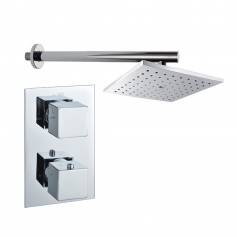 Dagna Chrome Effect Thermostatic Shower Mixer Kit with 180mm Square Head 