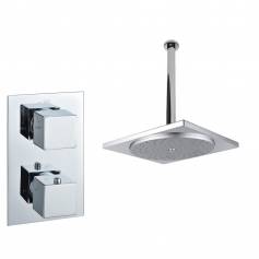 Tugela Chrome Effect Thermostatic Shower Mixer Kit with 290mm Square Head 