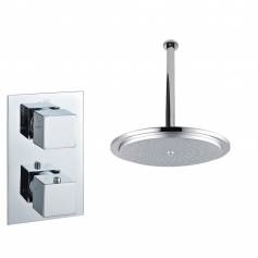 Tugela Chrome Effect Thermostatic Shower Mixer Kit with 290mm Round Head 