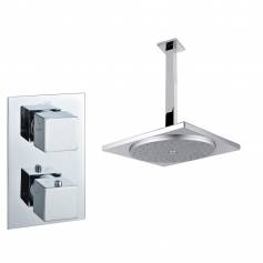 Tugela Chrome Effect Thermostatic Shower Mixer Kit with 290mm Square Head 