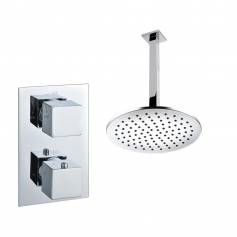 Tugela Chrome Effect Thermostatic Shower Mixer Kit with 200mm Round Head 