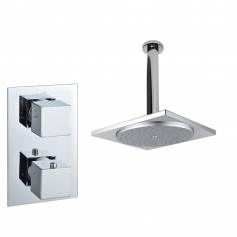 Tugela Chrome Effect Thermostatic Shower Mixer Kit with 290mm Square Head 