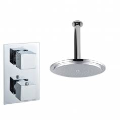Tugela Chrome Effect Thermostatic Shower Mixer Kit with 290mm Round Head 