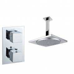 Tugela Chrome Effect Thermostatic Shower Mixer Kit with 290mm Square Head 