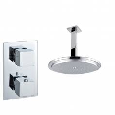 Tugela Chrome Effect Thermostatic Shower Mixer Kit with 290mm Round Head 