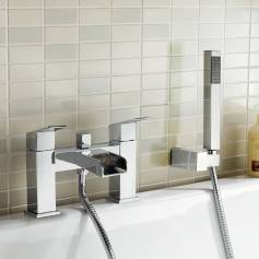Eclipse Waterfall Bath Mixer Tap with Hand Held Shower 