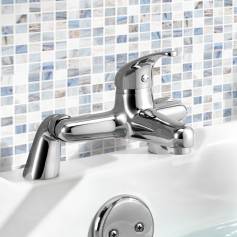 Sleek Modern Bathroom Chrome Bath Filler Lever Mixer Tap   