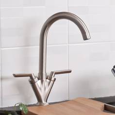 Niagra Kitchen Taps - Brushed Steel Mixer - Swivel Spout 