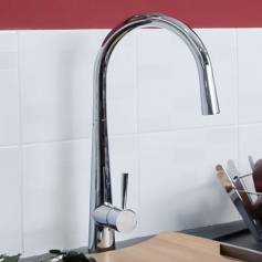 Della Chrome Kitchen Taps - Swivel Spout 