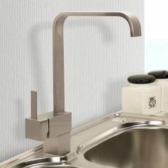 Virginia Brushed Steel Kitchen Tap - Swivel Spout 