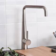 Narva Brushed Steel Kitchen Mixer Tap - Swivel Spout 