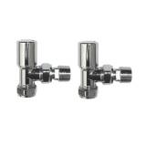 Chrome Radiator Valve Modern Angled - 15mm Connection 