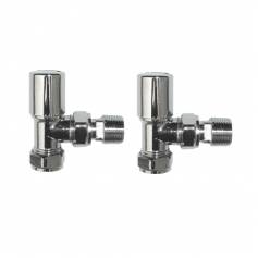 Chrome Radiator Valve Modern Angled - 15mm Connection 