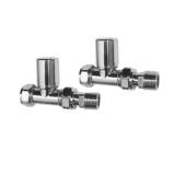 Modern Straight Towel Radiator Valves - 15mm Connection 