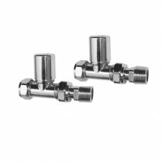 Modern Straight Towel Radiator Valves - 15mm Connection 