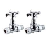 Victoria Traditional Straight Towel Radiator Valves  - 15mm Connection 