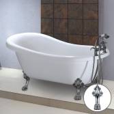 Victoria Traditional Slipper Bath with Dragon Feet and Tap Stand, Large 