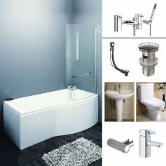 Blyth Shower Bath Suite - P-Shaped Right 