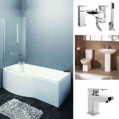 Hudson Shower Bath Package, P-Shaped Left 