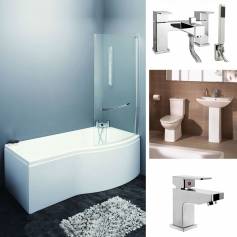 Hudson Shower Bath Package, P-Shaped Right 