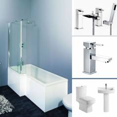 Shower Bath Suites - Fairfax Shower Bath Package, L-Shaped Left 
