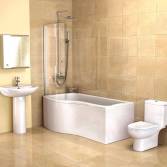 Garda P-Shaped Shower Bath, Left Hand, Large 