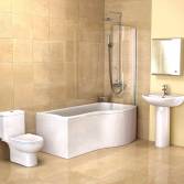 Garda P-Shaped Shower Bath, Right Hand, Large 