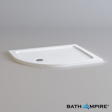 1000x800mm Left Offset Quadrant Ultraslim Stone Shower Tray