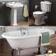 1700x750mm Victoria Roll Top Free Standing Bath Suite - Ball Feet