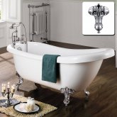 1720mm Victoria Slipper Bath Traditional Roll Top - Ball Feet