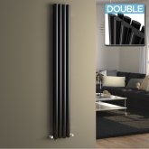 1800x240mm Black Double Oval Tube Vertical Radiator - Ember Premium
