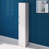 1900x330mm Quartz Gloss White Tall Cabinet