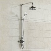 200mm Round Head & Hand Held - Exposed Thermostatic Mixer Shower Kit - Camaya Range