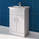 550x300mm Quartz Gloss White Built In Basin Cabinet