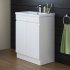 600mm Trent  High Gloss White Basin Cabinet - Floor Standing