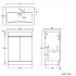 600mm Trent  High Gloss White Basin Cabinet - Floor Standing
