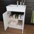 600mm Trent  High Gloss White Basin Cabinet - Floor Standing