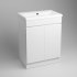 600mm Trent  High Gloss White Basin Cabinet - Floor Standing