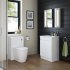 600mm Trent  High Gloss White Basin Cabinet - Floor Standing