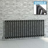600x1400mm Anthracite Single Round Tube Horizontal Radiator - Sitkin Premium