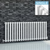 600x1400mm White Single Round Tube Horizontal Radiator - Sitkin Premium