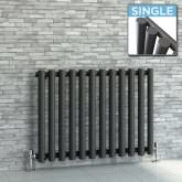 600x832mm Anthracite Single Round Tube Horizontal Radiator - Sitkin Premium