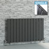 600x984mm Anthracite Single Flat Panel Horizontal Radiator - Hayes Premium