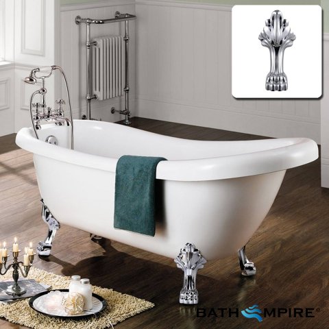 1720mm Victoria Traditional Roll Top Slipper Bath - Claw Feet