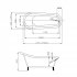 Black Traditional Roll Top Bath with Dragon Feet - 1720mm