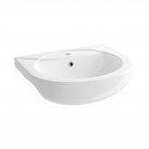 Modern Round Semi-Recessed Cloakroom Basin - Single Tap Hole
